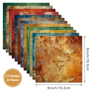 24pcs 6 Patina Scrapbook Paper Cardstock 01
