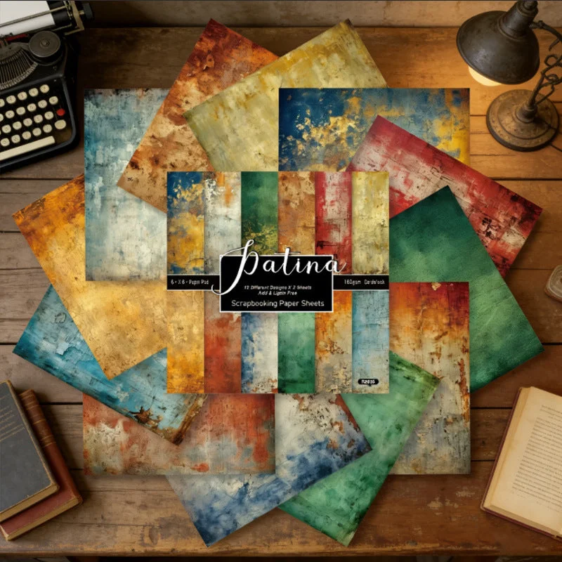 24pcs 6 Patina Scrapbook Paper Cardstock 02 24pcs 6 Patina Scrapbook Paper Cardstock 02