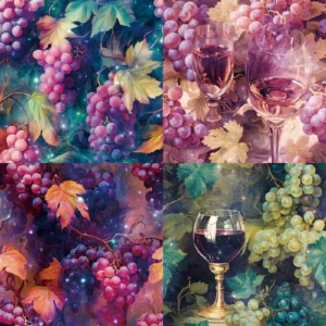 24pcs 6 Purple Grapes Scrapbook Paper Cardstock 01