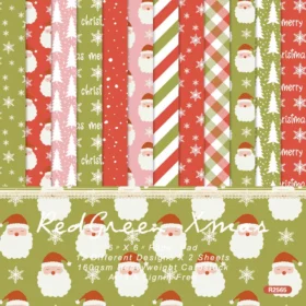 Sumflying Red Green Xmas 24PCS Scrapbook Paper & Cardstock