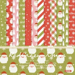 24pcs 6 Red Green Xmas Scrapbook Paper Cardstock 00