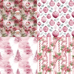 24pcs 6 Rosy Yuletide Scrapbook Paper Cardstock 01 1