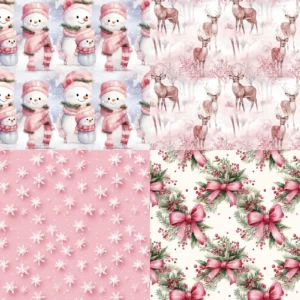 24pcs 6 Rosy Yuletide Scrapbook Paper Cardstock 03 1