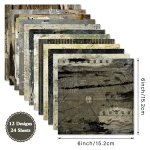 Sumflying Rustic Fusion 24PCS Scrapbook Paper & Cardstock 24pcs 6 Rustic Fusion Scrapbook Paper Cardstock 04