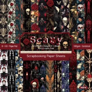 24pcs 6 Scary Scrapbook Paper Cardstock 00