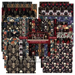 24pcs 6 Scary Scrapbook Paper Cardstock 01