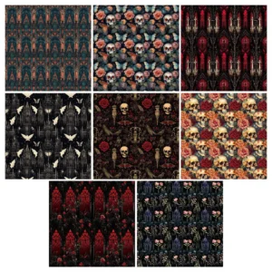 24pcs 6 Scary Scrapbook Paper Cardstock 03