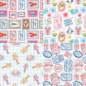 Sumflying Seafood 24PCS Scrapbook Paper & Cardstock 24pcs 6 Seafood Scrapbook Paper Cardstock 05