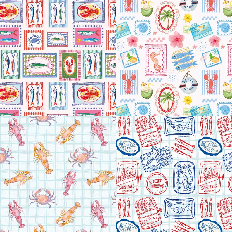 24pcs 6 Seafood Scrapbook Paper Cardstock 05 24pcs 6 Seafood Scrapbook Paper Cardstock 05