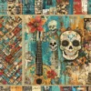 24pcs 6 Skull Scrapbook Paper Cardstock 1 00