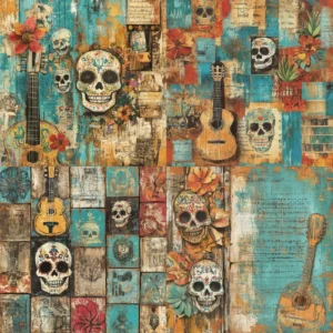 24pcs 6 Skull Scrapbook Paper Cardstock 1 01