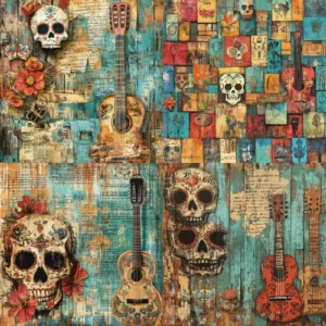 Sumflying Skull 24PCS Scrapbook Paper & Cardstock 24pcs 6 Skull Scrapbook Paper Cardstock 1 02