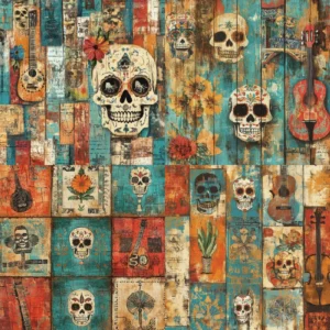 Sumflying Skull 24PCS Scrapbook Paper & Cardstock 24pcs 6 Skull Scrapbook Paper Cardstock 1 03