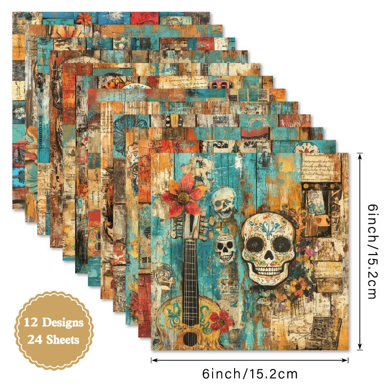 24pcs 6 Skull Scrapbook Paper Cardstock 1 04 24pcs 6 Skull Scrapbook Paper Cardstock 1 04