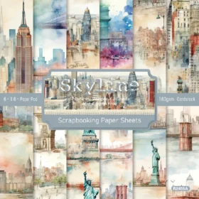 Sumflying Skyline 24PCS Scrapbook Paper & Cardstock