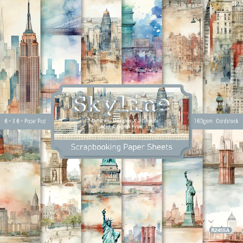 24pcs 6 Skyline Scrapbook Paper Cardstock 00 24pcs 6 Skyline Scrapbook Paper Cardstock 00