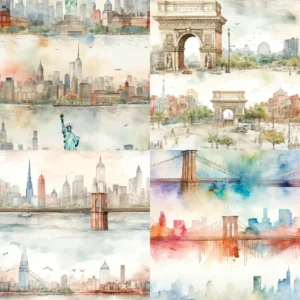 Sumflying Skyline 24PCS Scrapbook Paper & Cardstock 24pcs 6 Skyline Scrapbook Paper Cardstock 07