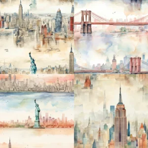 Sumflying Skyline 24PCS Scrapbook Paper & Cardstock 24pcs 6 Skyline Scrapbook Paper Cardstock 08