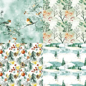 24pcs 6 Snow Laden Bough Scrapbook Paper Cardstock 01