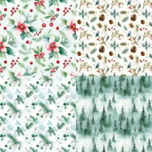 24pcs 6 Snow Laden Bough Scrapbook Paper Cardstock 03