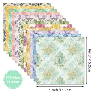 24pcs 6 Soft Mosaic Scrapbook Paper Cardstock 01