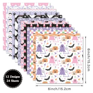 24pcs 6 Spooky Scrapbook Paper Cardstock 1 02