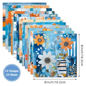 Sumflying Spring 24PCS Scrapbook Paper & Cardstock 24pcs 6 Spring Scrapbook Paper Cardstock 04