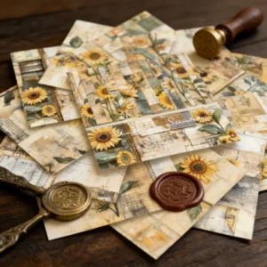 24pcs 6 Sunflower Scrapbook Paper Cardstock 01
