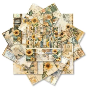 Sumflying Sunflower 24PCS Scrapbook Paper & Cardstock 24pcs 6 Sunflower Scrapbook Paper Cardstock 03