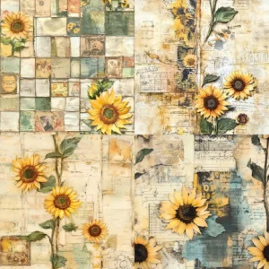 Sumflying Sunflower 24PCS Scrapbook Paper & Cardstock 24pcs 6 Sunflower Scrapbook Paper Cardstock 07
