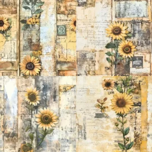 Sumflying Sunflower 24PCS Scrapbook Paper & Cardstock 24pcs 6 Sunflower Scrapbook Paper Cardstock 08