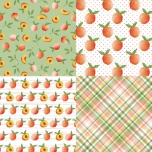 24pcs 6 Sweet Peaches Scrapbook Paper Cardstock 01