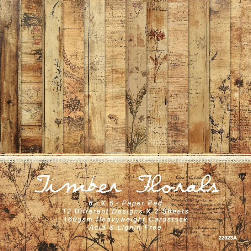 24pcs 6 Timber Florals Scrapbook Paper Cardstock 00 24pcs 6 Timber Florals Scrapbook Paper Cardstock 00
