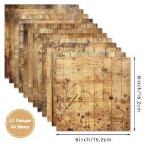 Sumflying Timber Florals 24PCS Scrapbook Paper & Cardstock 24pcs 6 Timber Florals Scrapbook Paper Cardstock 04