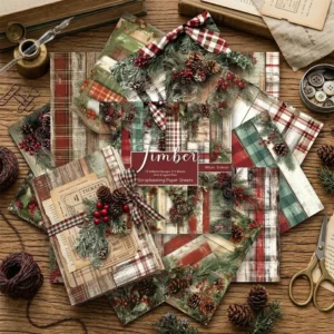 Sumflying Timber 24PCS Scrapbook Paper & Cardstock 24pcs 6 Timber Scrapbook Paper Cardstock 03