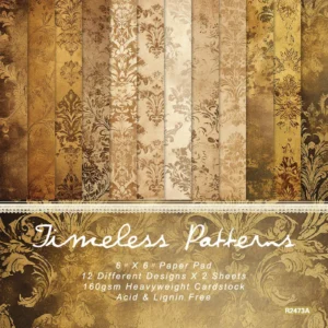 24pcs 6 Timeless Patterns Scrapbook Paper Cardstock 00