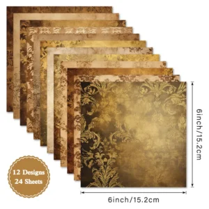Sumflying Timeless Patterns 24PCS Scrapbook Paper & Cardstock 24pcs 6 Timeless Patterns Scrapbook Paper Cardstock 04