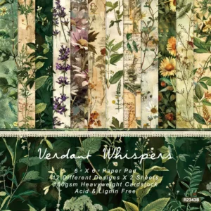 24pcs 6 Verdant Whispers Scrapbook Paper Cardstock 00