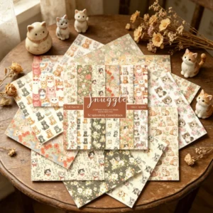 24pcs 6 Vintage Cats Scrapbook Paper Cardstock 00