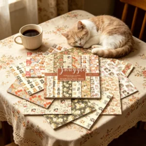 Sumflying Vintage Cats 24PCS Scrapbook Paper & Cardstock 24pcs 6 Vintage Cats Scrapbook Paper Cardstock 04