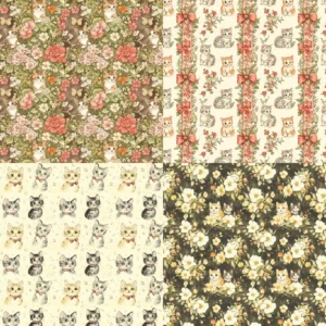 Sumflying Vintage Cats 24PCS Scrapbook Paper & Cardstock 24pcs 6 Vintage Cats Scrapbook Paper Cardstock 05