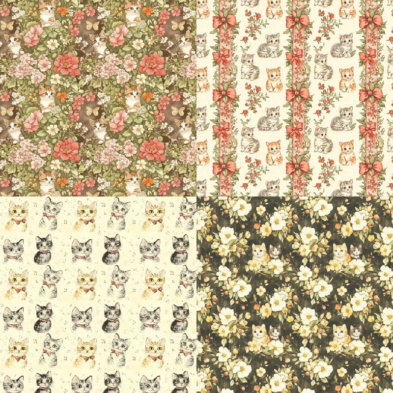 24pcs 6 Vintage Cats Scrapbook Paper Cardstock 05 24pcs 6 Vintage Cats Scrapbook Paper Cardstock 05