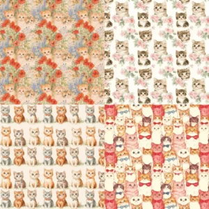 Sumflying Vintage Cats 24PCS Scrapbook Paper & Cardstock 24pcs 6 Vintage Cats Scrapbook Paper Cardstock 06
