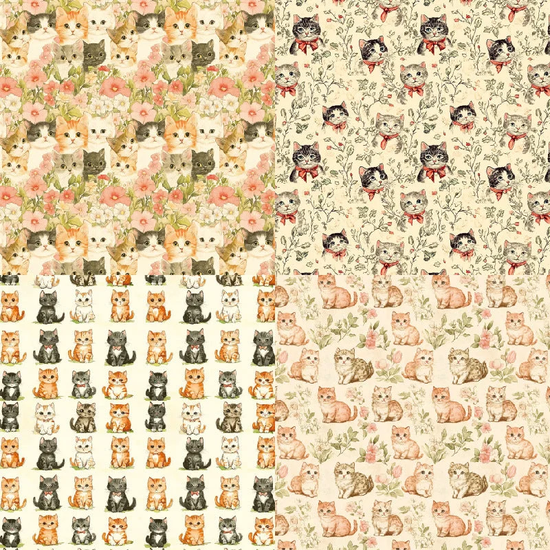 24pcs 6 Vintage Cats Scrapbook Paper Cardstock 07 24pcs 6 Vintage Cats Scrapbook Paper Cardstock 07