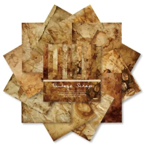Sumflying Vintage Scrap 24PCS Scrapbook Paper & Cardstock 24pcs 6 Vintage Scrap Scrapbook Paper Cardstock 08