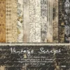 24pcs 6 Vintage Script Scrapbook Paper Cardstock 00
