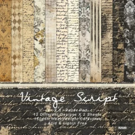 Sumflying Vintage Script 24PCS Scrapbook Paper & Cardstock