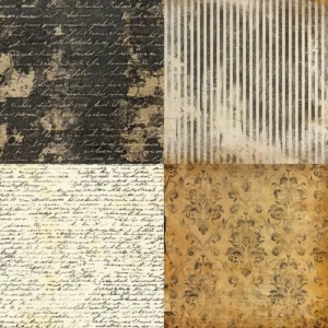 24pcs 6 Vintage Script Scrapbook Paper Cardstock 01