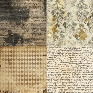 Sumflying Vintage Script 24PCS Scrapbook Paper & Cardstock 24pcs 6 Vintage Script Scrapbook Paper Cardstock 03