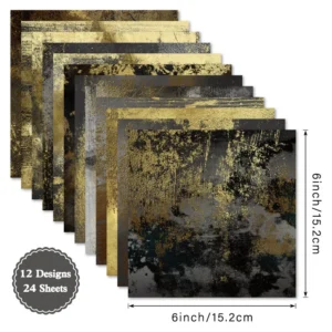 Sumflying Vintage Style 24PCS Scrapbook Paper & Cardstock 24pcs 6 Vintage Style Scrapbook Paper Cardstock 3 04
